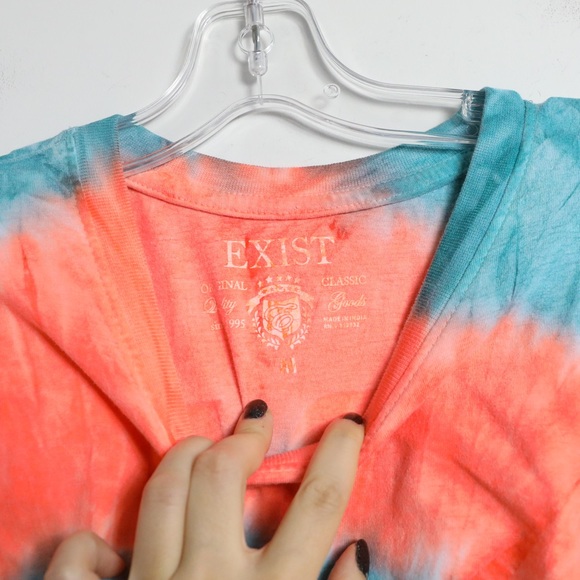 Grand Bend Canada tie-dye pullover Exist mens sweatshirt top orange blue pattern - Picture 3 of 11